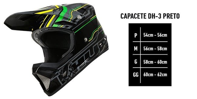 Capacete HUPI DH-3 Preto e Cinza