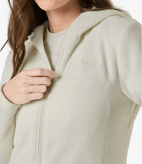 Fleece Feminino The North Face Glacier Full Zip com Capuz Off White