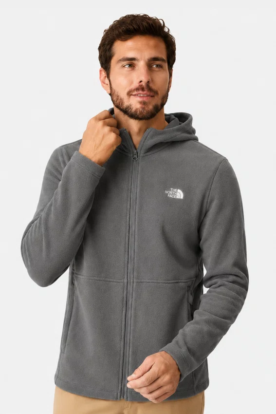 Fleece Masculino The North Face Glacier Full Zip com Capuz Cinza