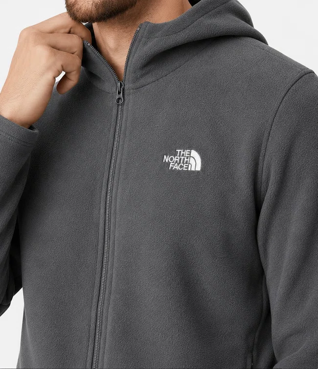 Fleece Masculino The North Face Glacier Full Zip com Capuz Cinza