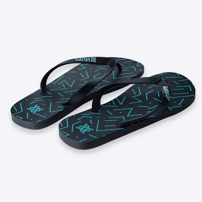 Chinelo HUPI Vibes Preto/Verde Água