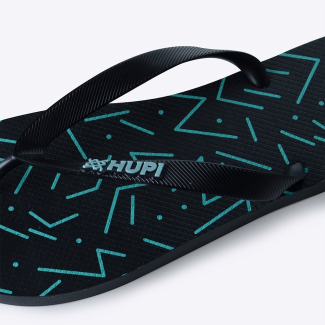 Chinelo HUPI Vibes Preto/Verde Água