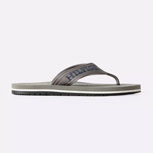 Chinelo Tommy Hilfiger Monotype Beach Cinza