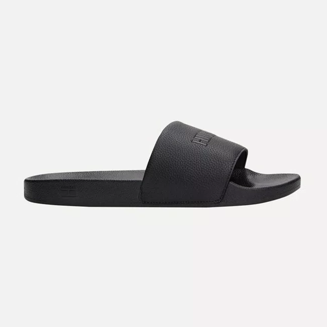 Chinelo Tommy Hilfiger Print Tumble Pool Slide Masculino Preto
