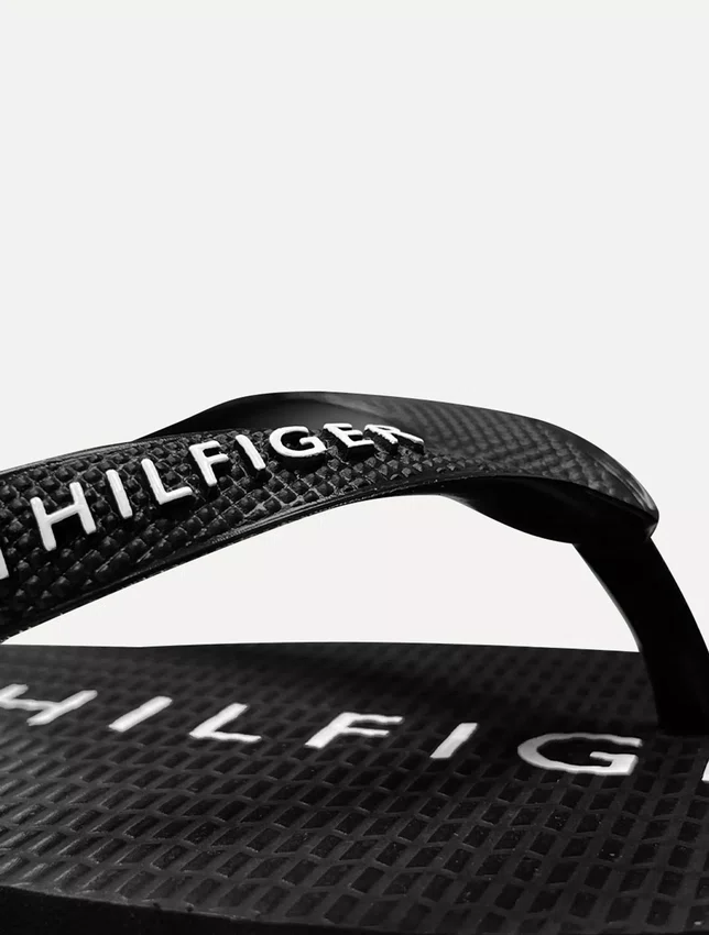 Chinelo Tommy Hilfiger Rubber Masculino Preto e Cinza