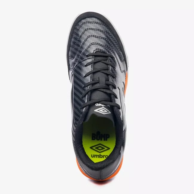 Chuteira Futsal Umbro Pro 5 Bump Club Preto/Laranja