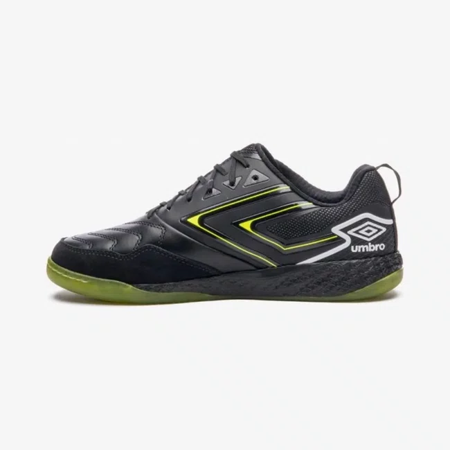Chuteira Futsal Umbro Pro 5 Bump Preto e Verde