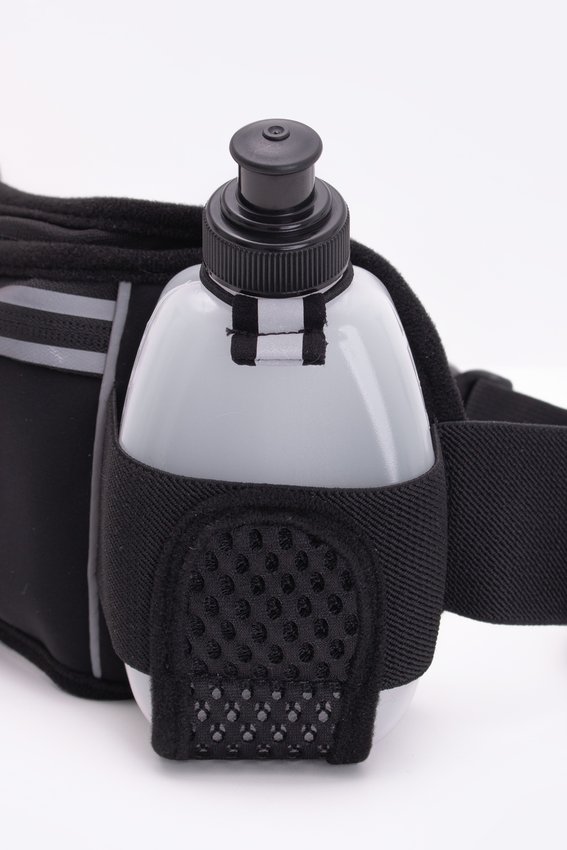 Cinto De Hidratação HUPI Running com 2 Garrafas e Pochete Preto