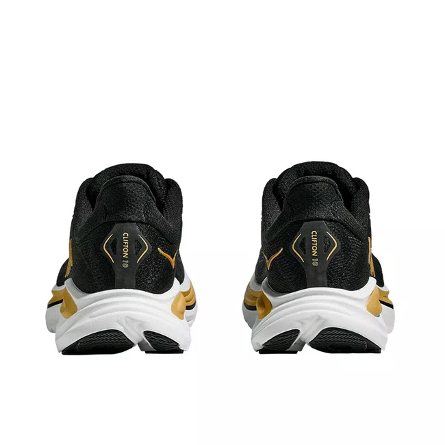 Tênis HOKA Clifton 10 Feminino Preto e Dourado