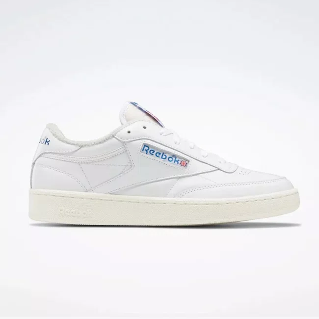 Tênis Reebok Club C 85 Masculino Branco e azul
