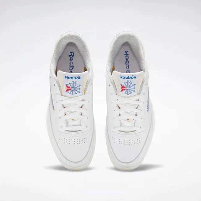 Tênis Reebok Club C 85 Masculino Branco e azul