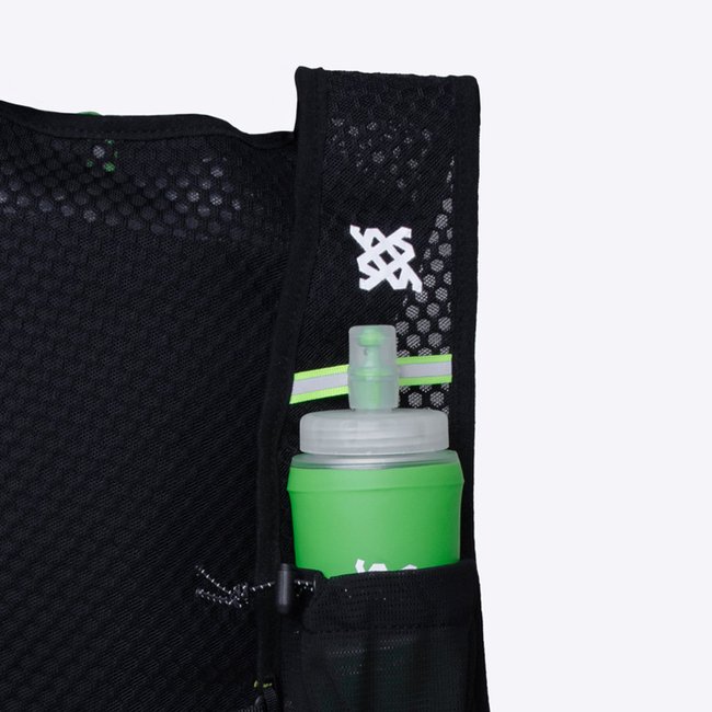 Colete de Hidratação HUPI Running Preto/Amarelo com 2 Garrafas 350ML Verde