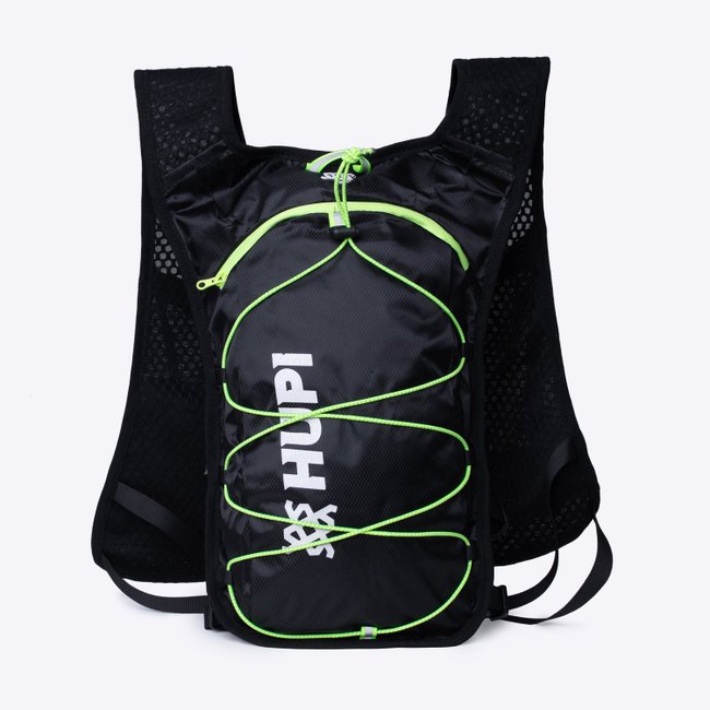 Colete de Hidratação HUPI Running Preto/Amarelo com 2 Garrafas 350ML Verde