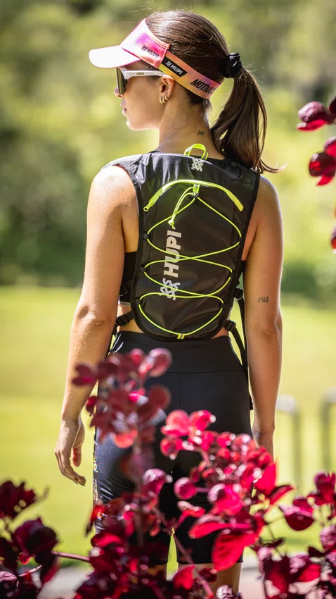 Colete de Hidratação HUPI Running Preto e Amarelo com Refil