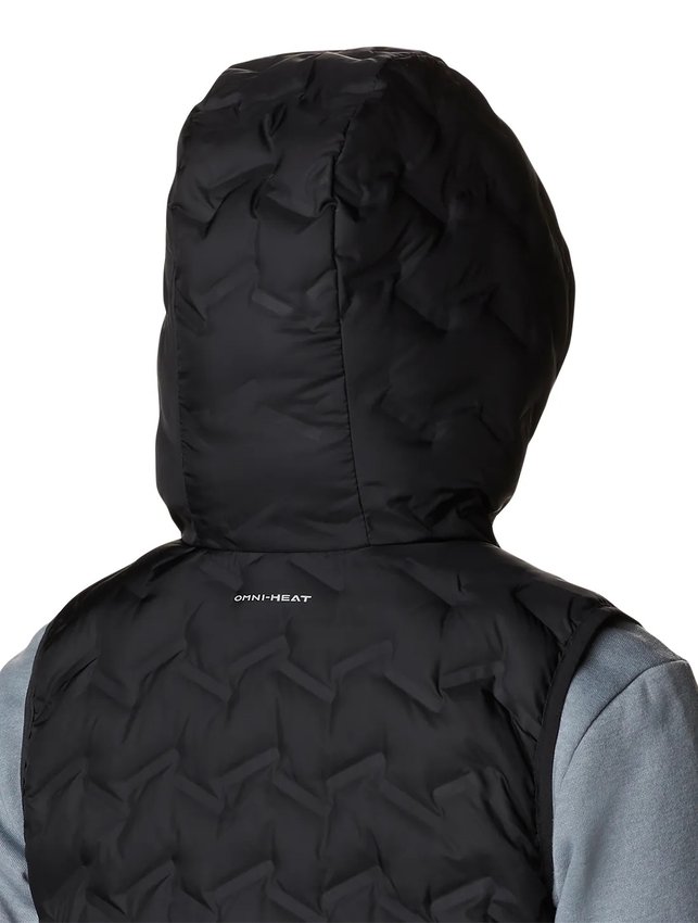 Colete Columbia Down Delta Ridge com Capuz Feminina Preta 