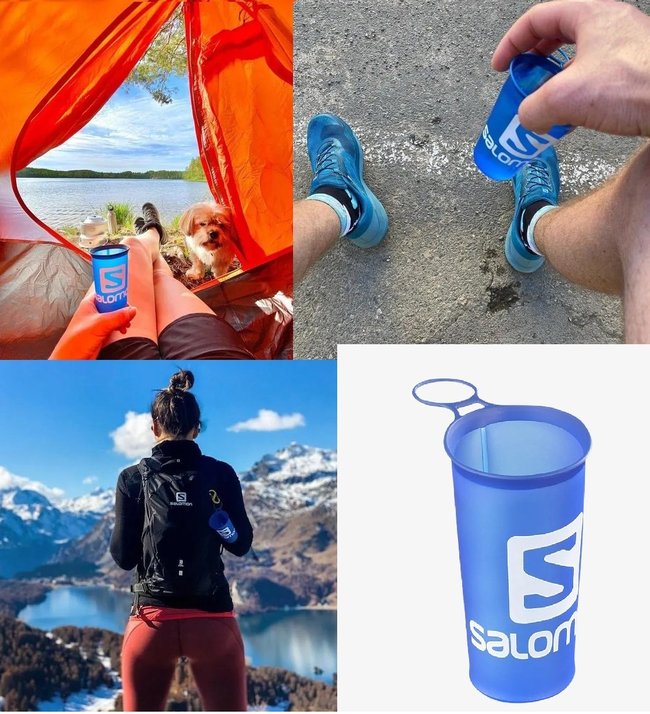 Copo Dobrável Salomon Cup Soft Speed Flexível 150ML Azul