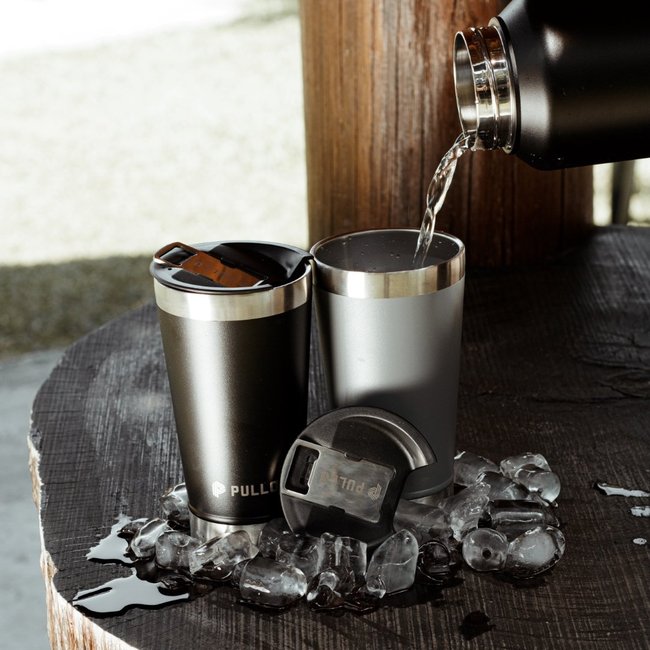 Copo Térmico Pullo Kippis 480ML Cinza