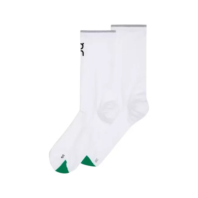 Meia On Elite Run Sock High Branco e Verde