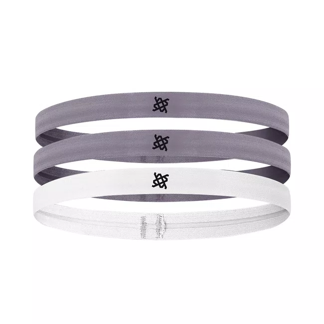 Faixa de Cabelo HUPI Kit 03 Cinza/Cinza/Branco