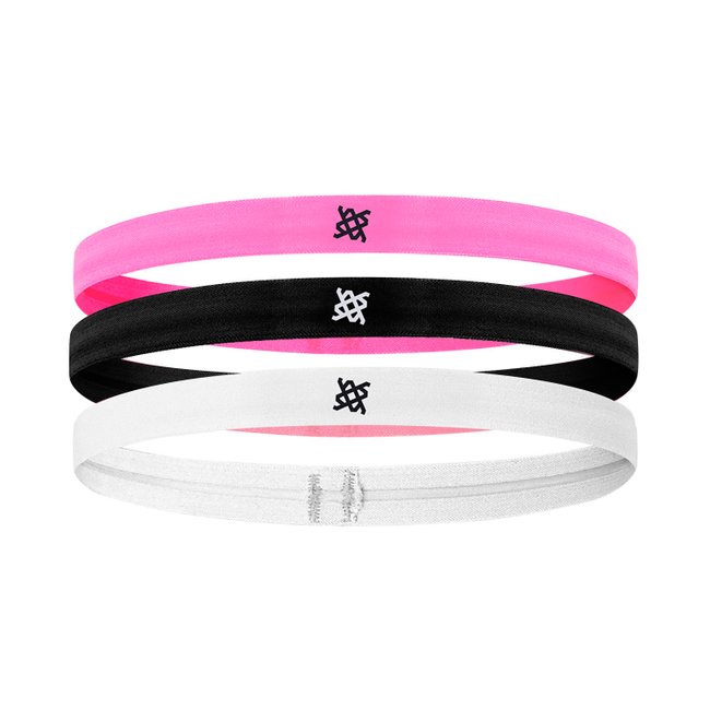 Faixa de Cabelo HUPI KIT 03 Pink/Preto/Branco