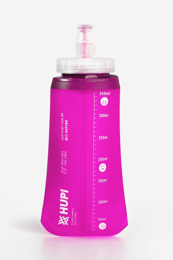 Garrafa Dobrável Soft Flask HUPI Rosa - 350ml