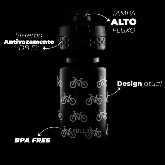 Garrafa Pullo Bike Preto 600ml