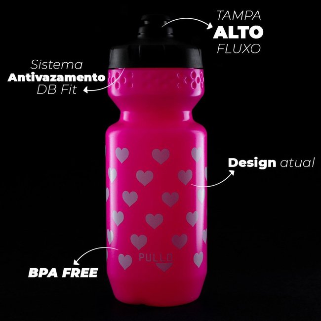Garrafa Pullo My Heart Rosa 600ml