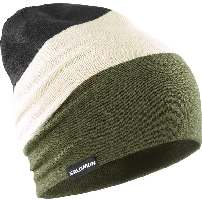 Gorro Salomon Flatspin Dupla Face Verde/Bege/Preto Unissex