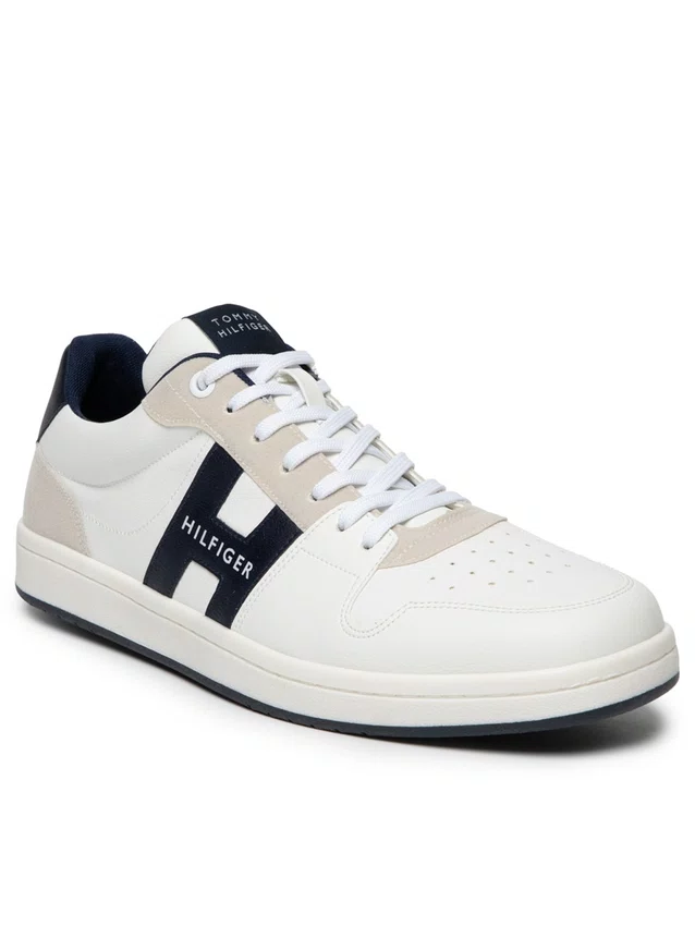 Tênis H Low Cut Lace Up Sneaker Masculino Branco e Azul