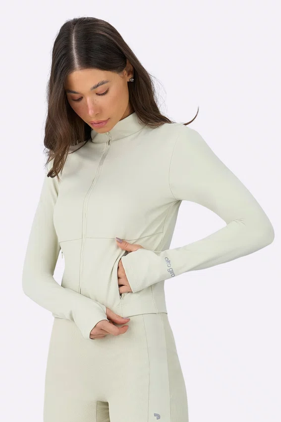 Jaqueta Alto Giro Ajustada Com Bolso Feminina Amarelo Creme