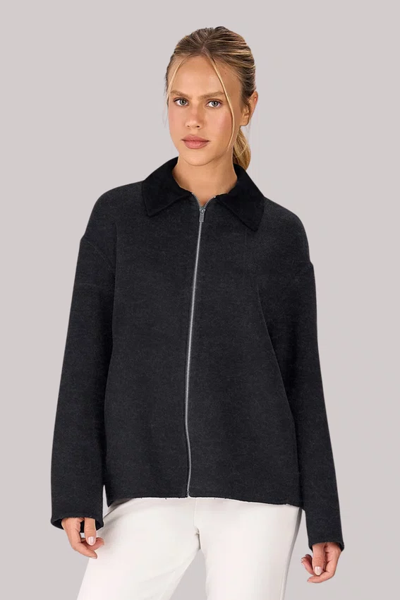 Jaqueta Alto Giro Oversized Feminina Mescla