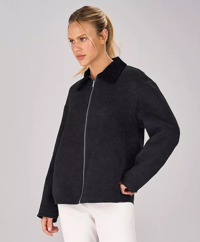 Jaqueta Alto Giro Oversized Feminina Mescla