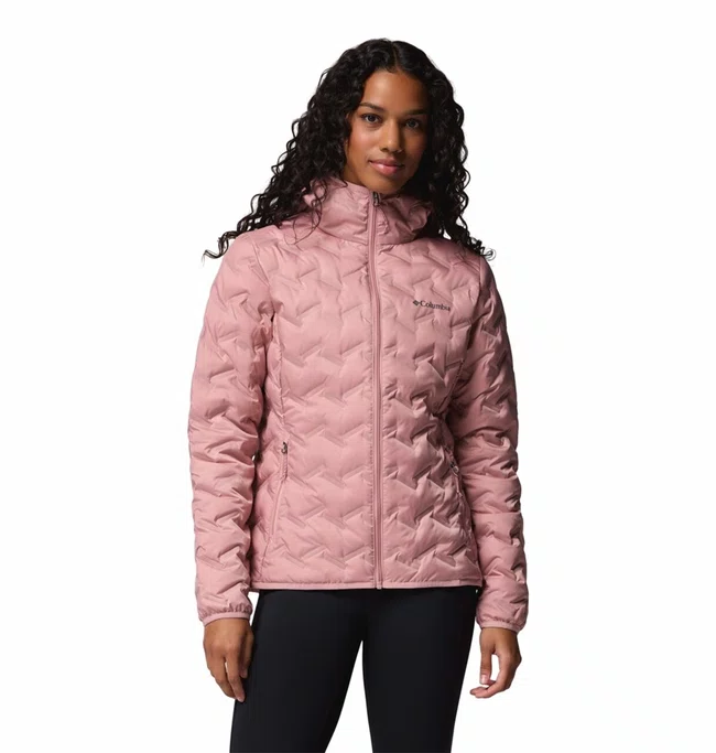Jaqueta Columbia Delta Ridge II Down Hooded Feminina Rosa