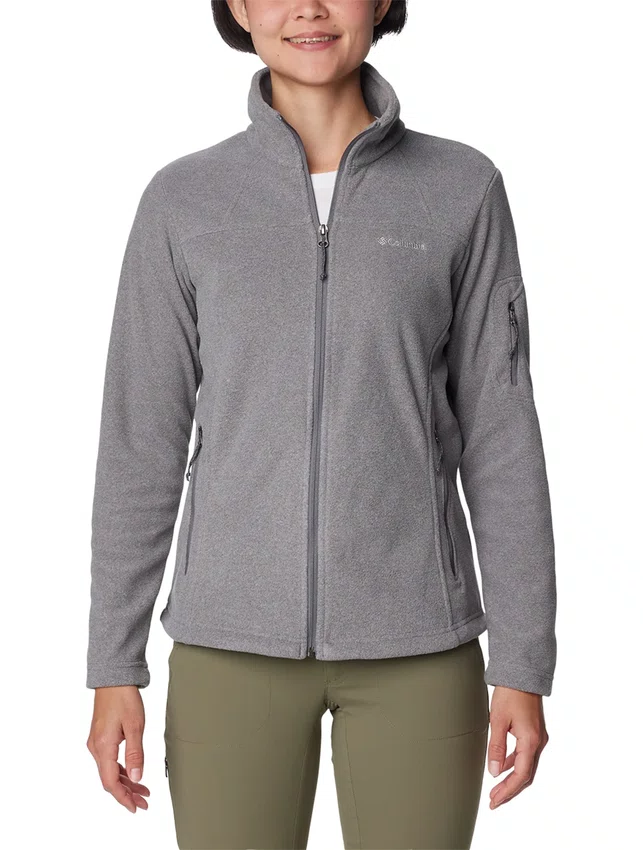 Jaqueta Fleece Columbia Feminina Fast Trek II Cinza Claro
