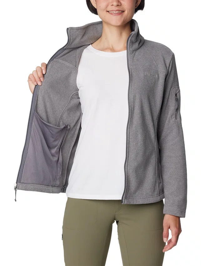 Jaqueta Fleece Columbia Feminina Fast Trek II Cinza Claro