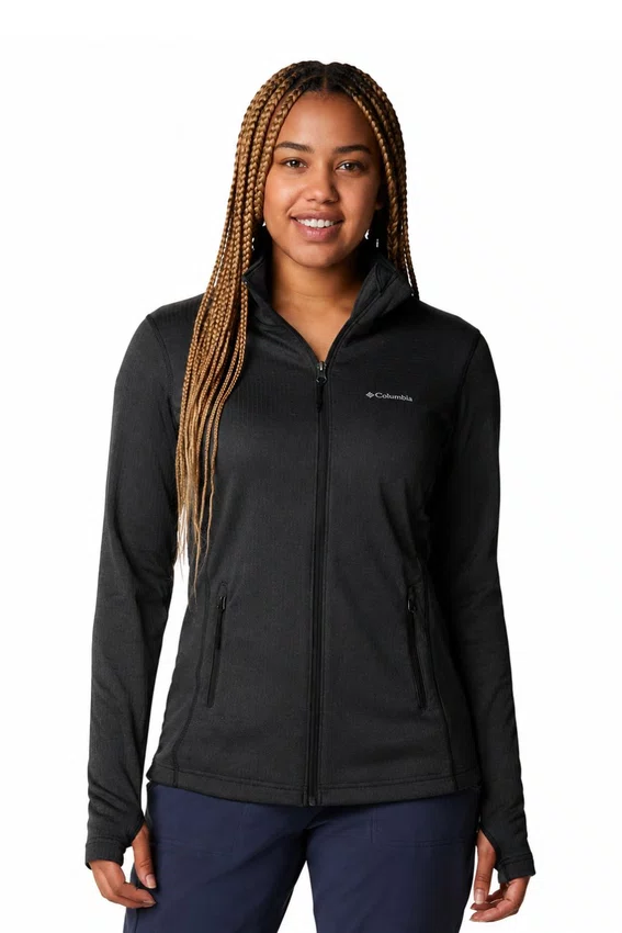 Jaqueta Columbia Park View Grid Fleece Cinza