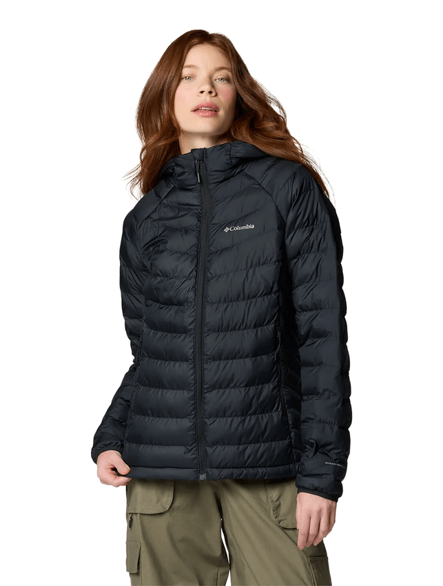 Jaqueta Columbia Feminina Powder Lite Com Capuz Preta