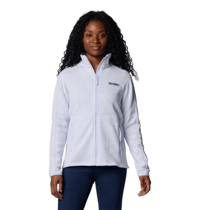 Jaqueta Columbia Sweater Weather Full Zip II Snowdrift Branco/Lilás Feminina