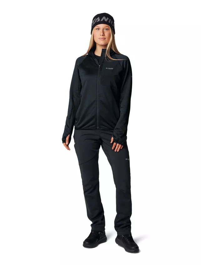 Jaqueta Fleece Columbia Feminina Triple Canyon Grid Preta