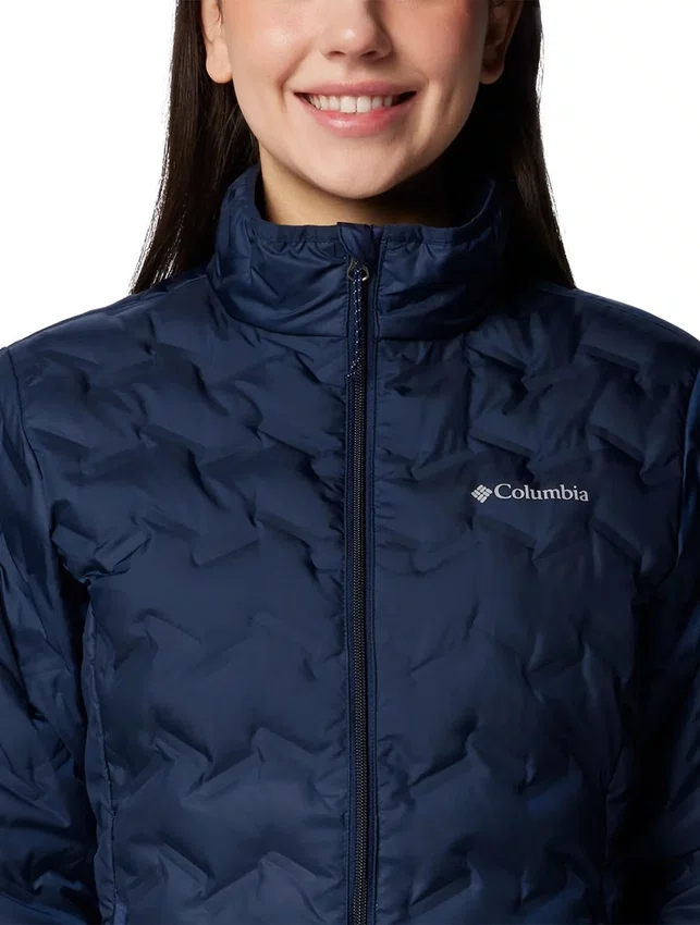 Jaqueta Down Columbia Feminina Delta Ridge II com Capuz Azul Marinho