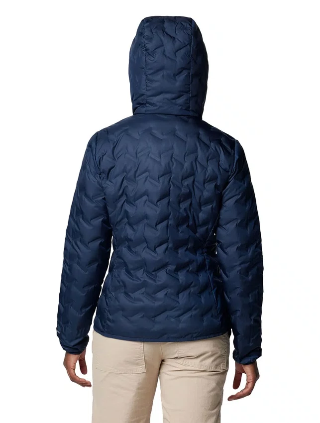 Jaqueta Down Columbia Feminina Delta Ridge II com Capuz Azul Marinho