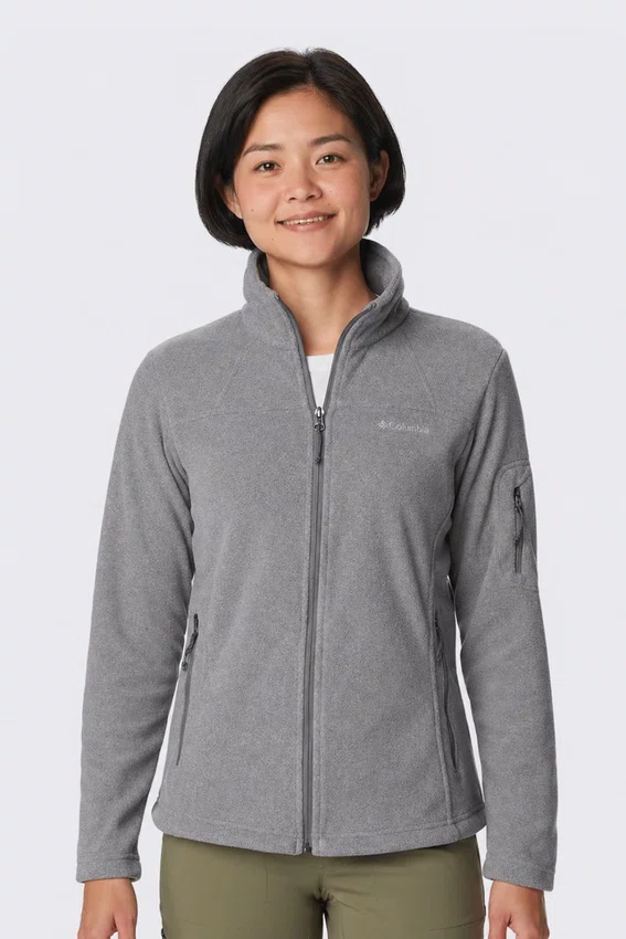 Jaqueta Fleece Columbia Feminina Fast Trek II Cinza Claro