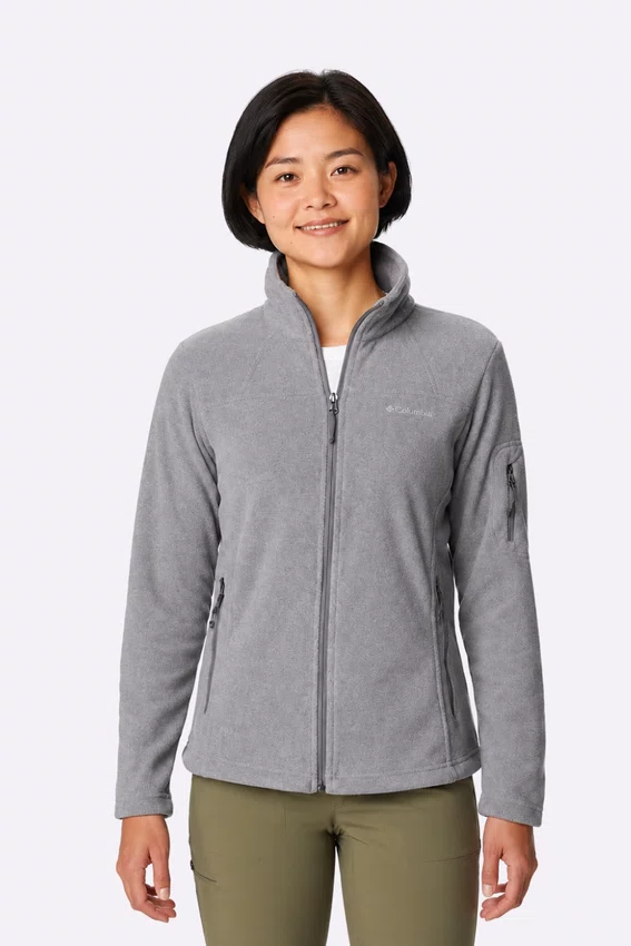 Jaqueta Fleece Columbia Feminina Fast Trek II Cinza Claro