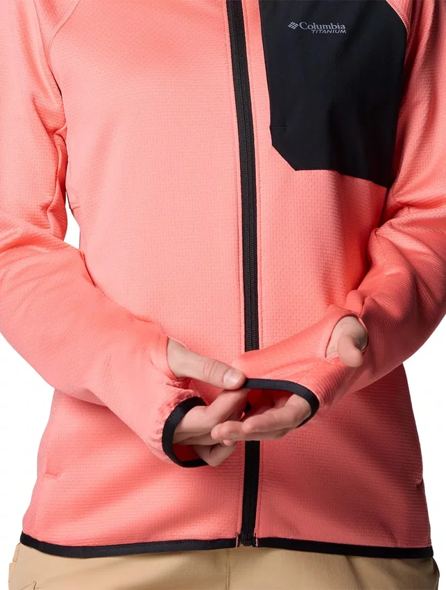 Jaqueta Fleece Columbia Feminina Triple Canyon Grid Coral