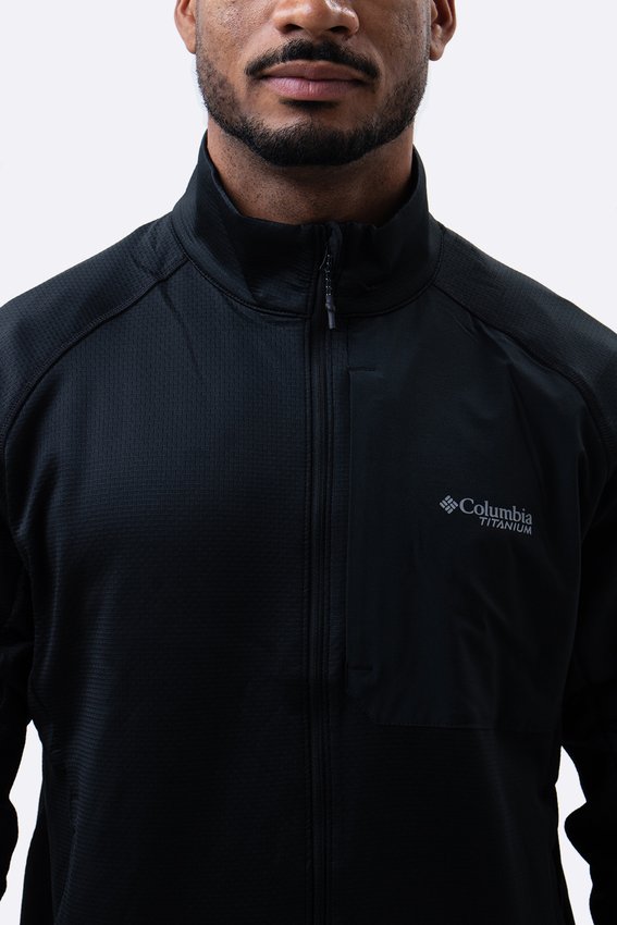 Jaqueta Fleece Columbia Masculina Triple Canyon Grid Preta