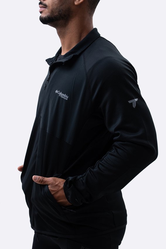 Jaqueta Fleece Columbia Masculina Triple Canyon Grid Preta