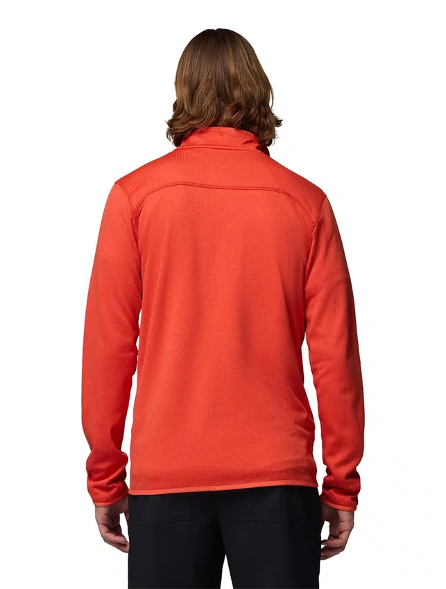 Jaqueta Fleece Columbia Masculina Essential Hike Grid Full Zip Vermelha