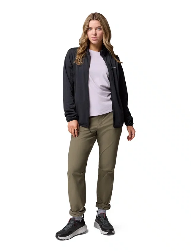 Jaqueta Fleece Columbia Feminina Essential Hike Grid Full Zip Preta