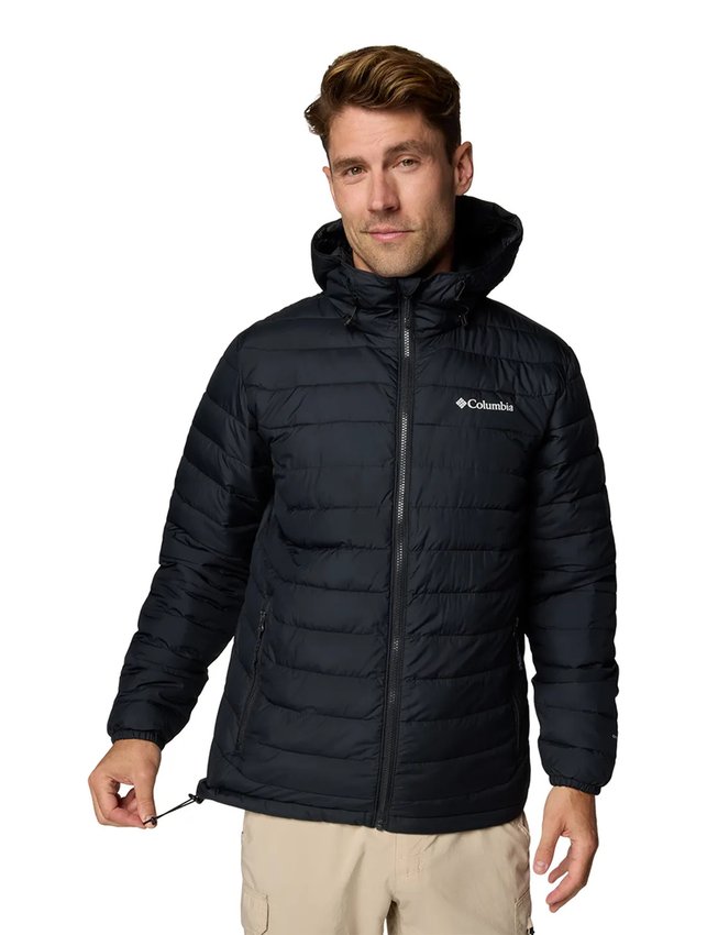 Jaqueta Columbia Masculina Powder Lite II com Capuz Preta