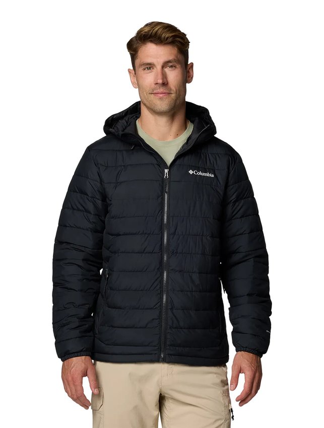 Jaqueta Columbia Masculina Powder Lite II com Capuz Preta